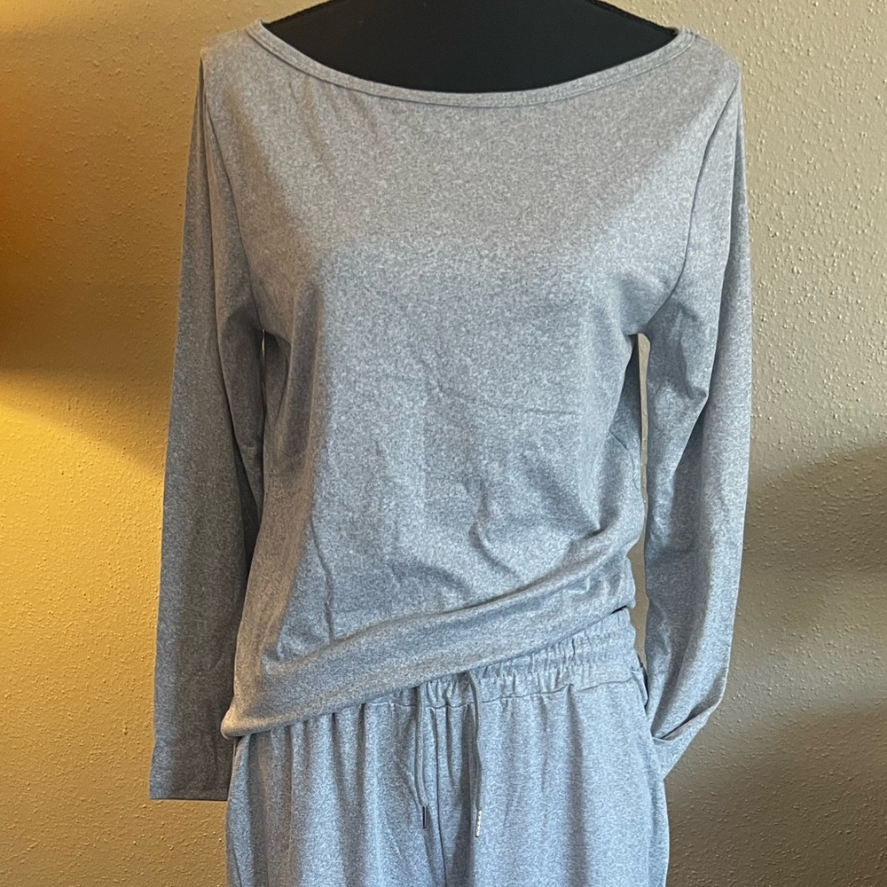 SHEIN Gray Cozy Knit Pajama Set